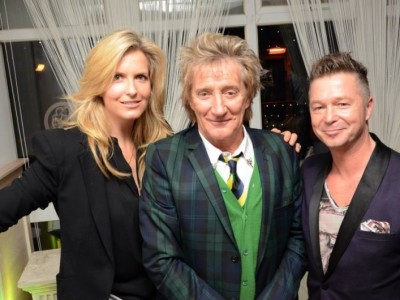 Rod Stewart and Penny lancaster visit Martin Bell at his recent gig